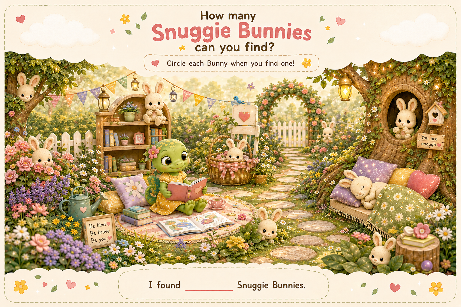 Find the Hidden Snuggie Bunnies worksheet preview