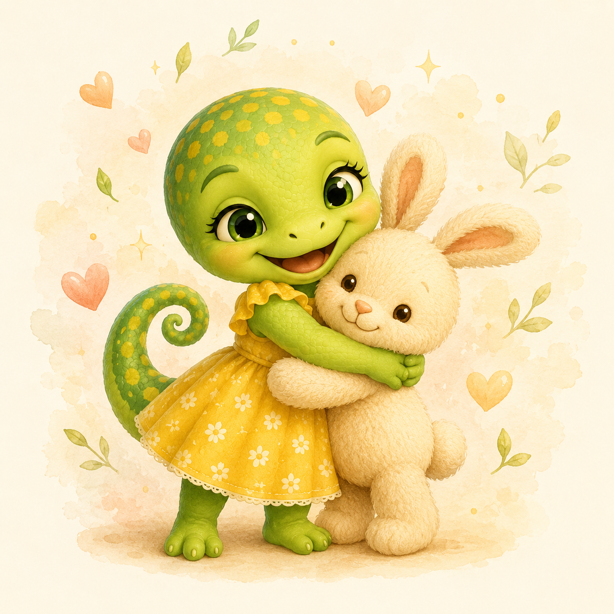 Liri hugging Snuggie Bunny