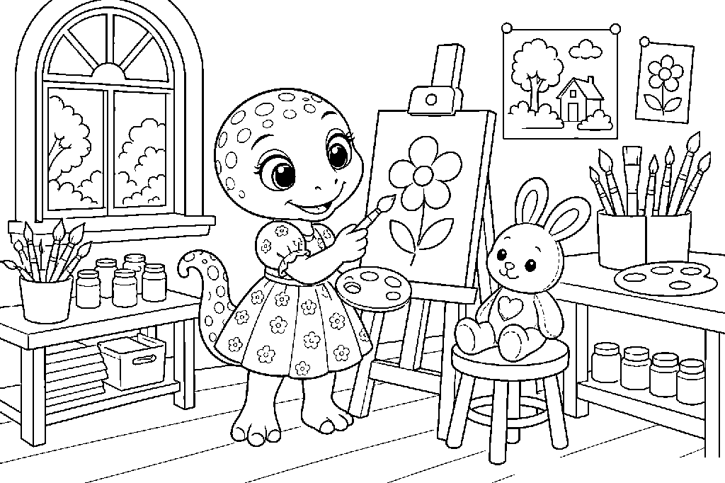 Liri school art room coloring page